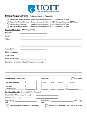 UOIT Billing Request Form