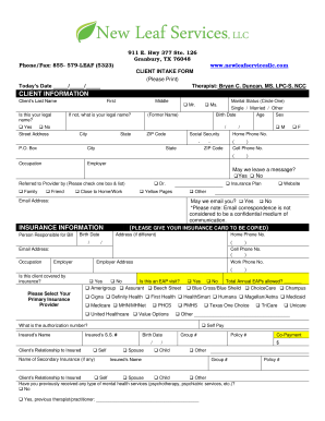 Client Intake Form