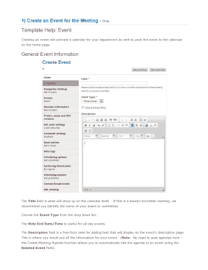 Event Creation Template