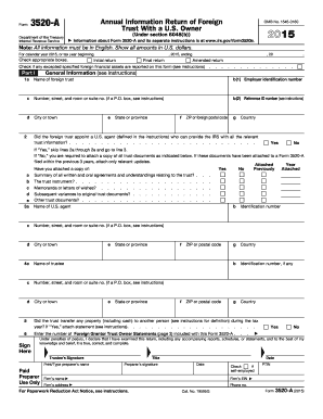 Form 3520-A Annual Information Return of Foreign Trust