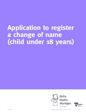 Child Name Change Application