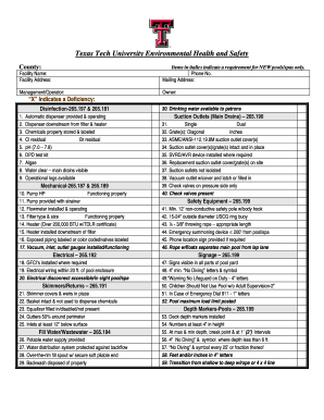 Texas Pool and Spa Inspection Form