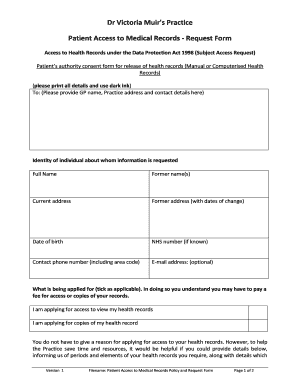 Patient Access to Medical Records Request Form