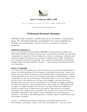 Professional Disclosure Statement