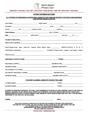 Patient Information Form