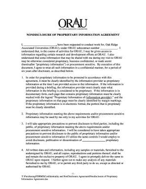 Non-Disclosure of Proprietary Information Agreement