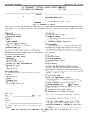 Civil Action Cover Sheet