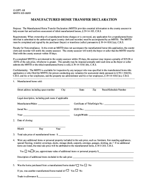 Manufactured Home Transfer Declaration