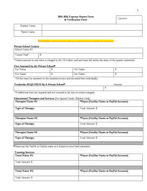 Arizona Empowerment Scholarship Account Expense Report