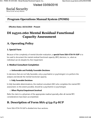 SSA - POMS DI 24510060 - Mental Residual Functional Capacity - lb7 uscourts