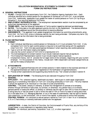 Collection Agency Biographical Statement & Consent Form