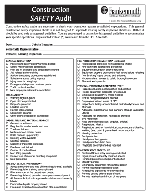 Construction Safety Audit Form