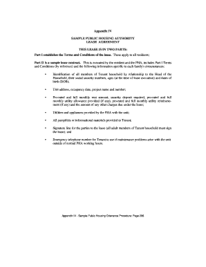 Public Housing Authority Lease Agreement
