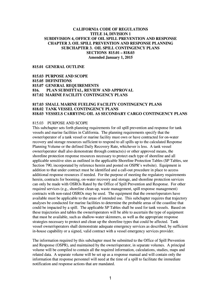 Fillable Online CALIFORNIA CODE OF REGULATIONS Fax Email Print - pdfFiller