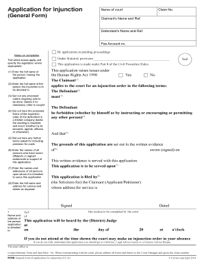Application for Injunction
