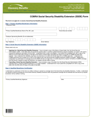 Social Security Disability Extension (SSDE) Form - Discovery Benefits