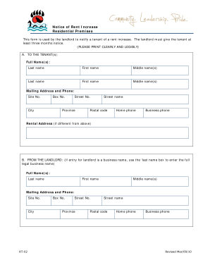 Notice of Rent Increase