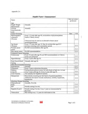 Health Form 2 Direct Observation
