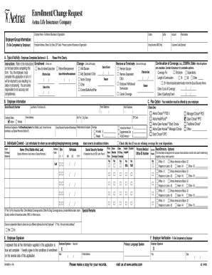 Aetna Enrollment/Change Request Form