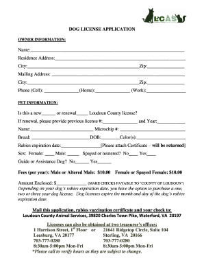 Dog License Application