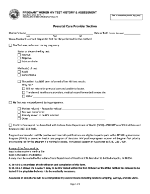 Pregnant Women HIV Test History & Assessment