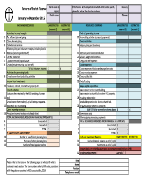 Return of Parish Finance