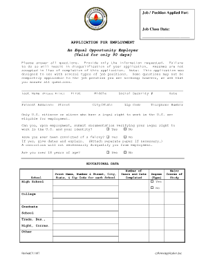Employment Application Form