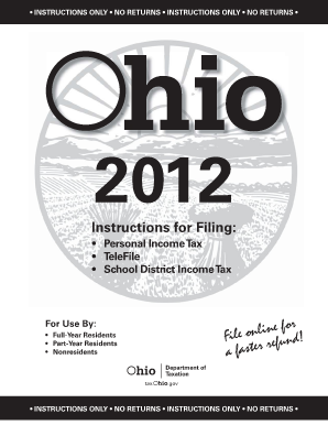 Ohio tax forms 2012 fillable