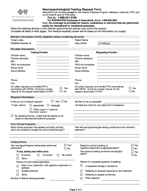 does blue cross blue shield cover neuropsychological testing