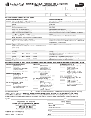 Miami-Dade County Change in Status Form