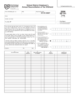 Ohio School District Income Tax Annual Reconciliation