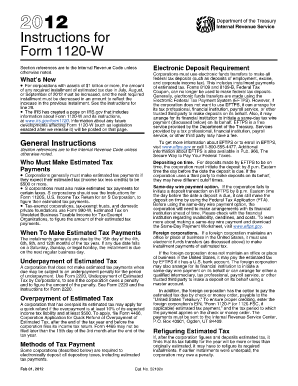 Instructions for Form 1120-W (2012)