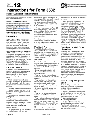 Instructions for Form 8582
