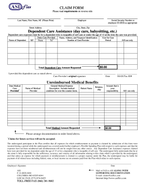 Dependent Care and Medical Expense Claim Form