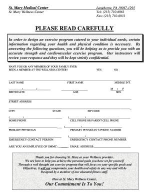 Wellness Appraisal Questionnaire