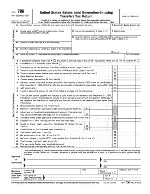 Form 706 US Estate Tax Return