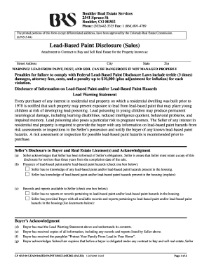 Lead-Based Paint Disclosure (Sales)