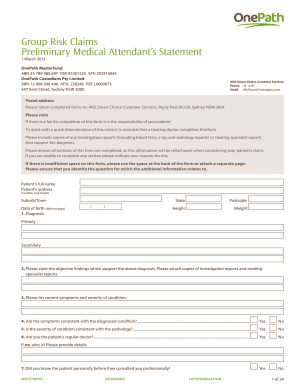 Preliminary Medical Attendant’s Statement