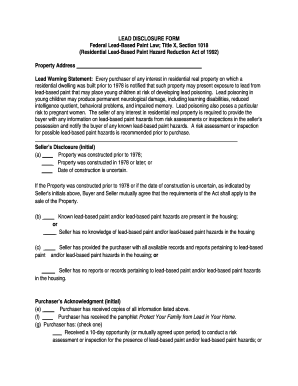 Lead Disclosure Form