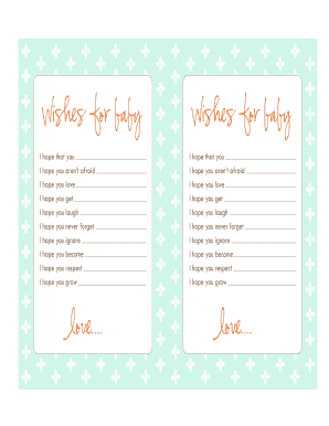 Fillable Online Wishes for Baby Wishes for Baby Fax Email Print - pdfFiller