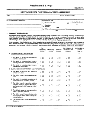 Fillable Online Mental Residual Functional Capacity Assessment Fax ...