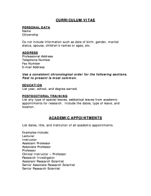 Curriculum Vitae Template