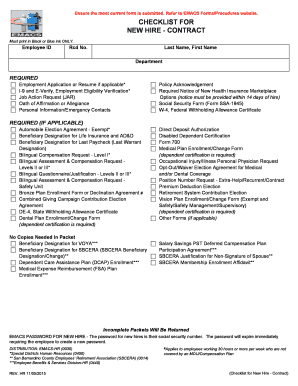 New Hire Contract Checklist