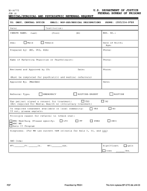 Medical/Surgical and Psychiatric Referral Request