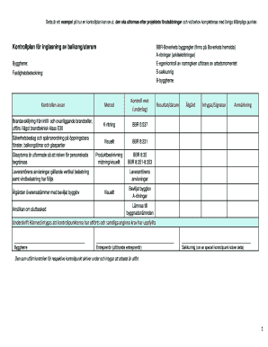 Swedish Construction Control Plan for Balcony/Enclosure Glazing