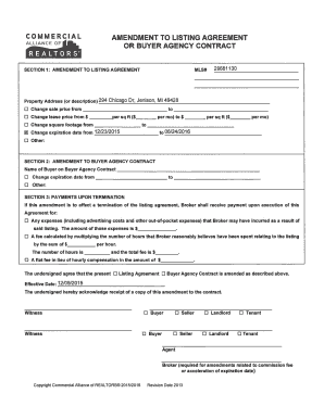 Commercial Amendment to Listing Agreement