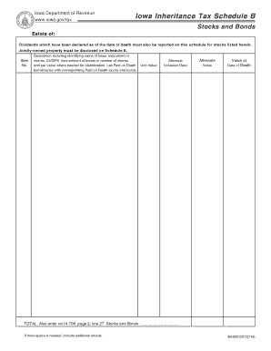Iowa Inheritance Tax Schedule B