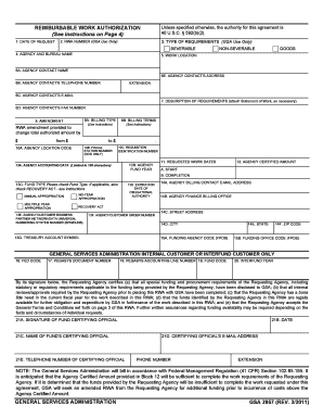 Reimbursable Work Authorization Form