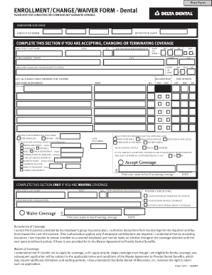 Dental Enrollment/Change/Waiver Form