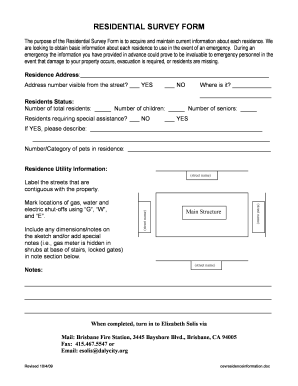 Residential Survey Form